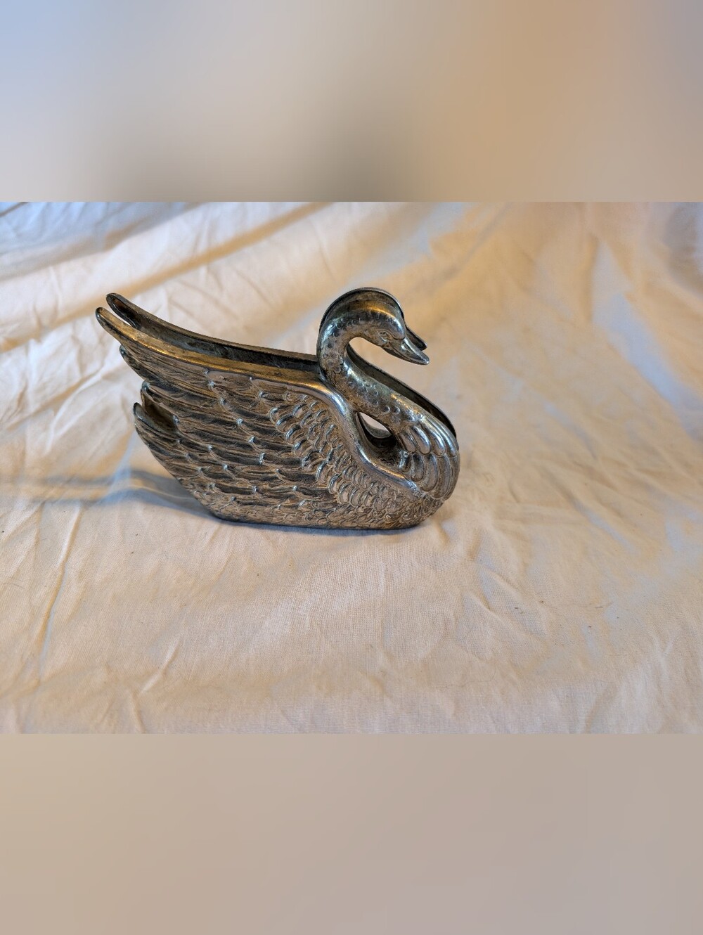 2/60$ Vintage Silver Swan Decorative napkin holder Accent
